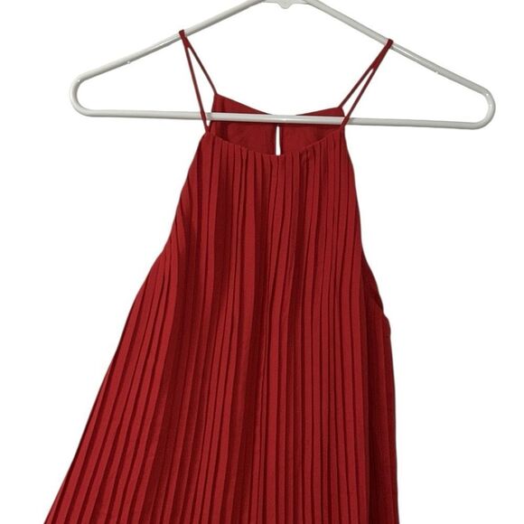 Zara Red Pleated Jumpsuit(Size Small) - Picture 4 of 6